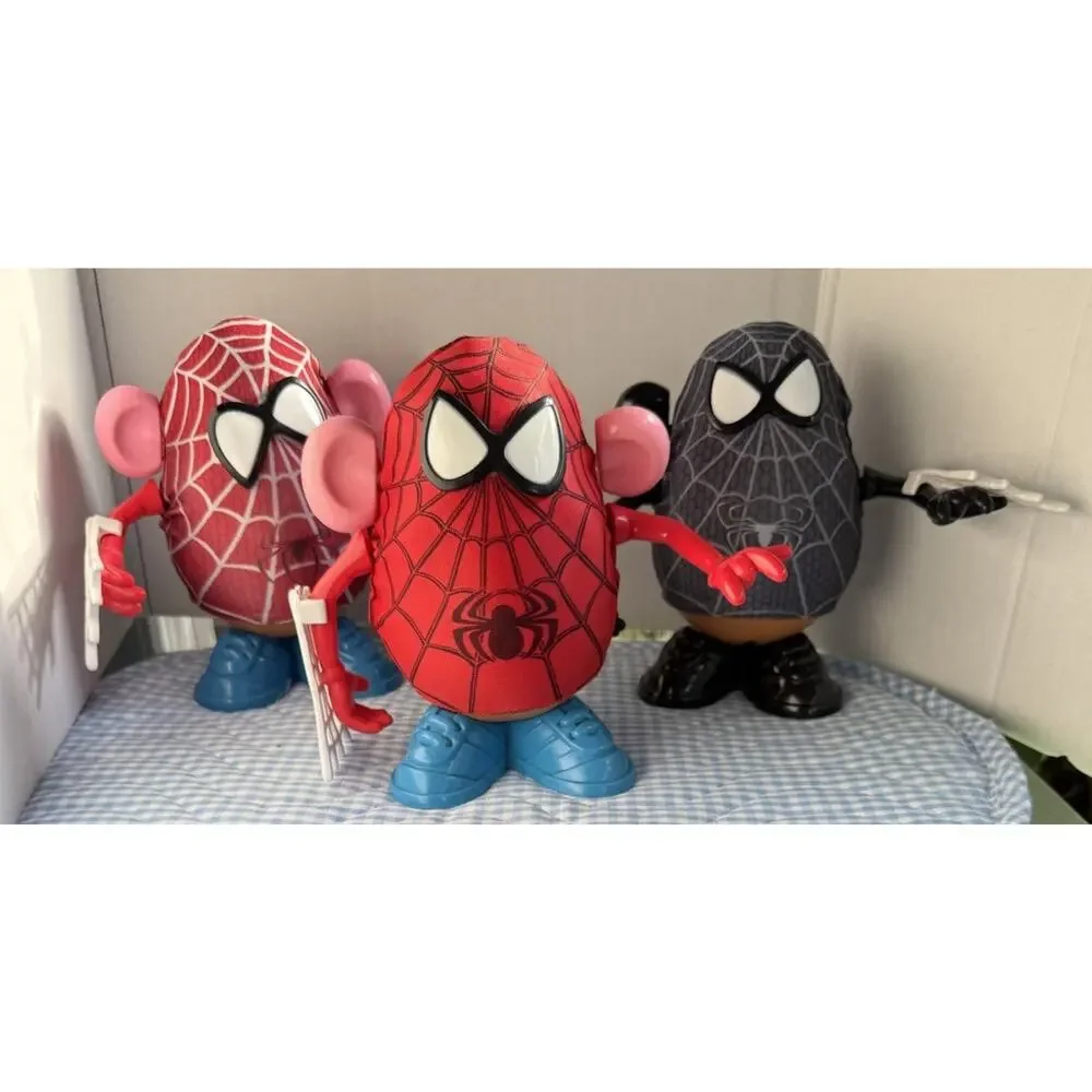 RARE Mr Potato Head spider man 1985 playskool Spider Spud Venom - Lot Of 3